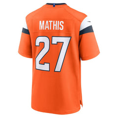 Damarri Mathis Denver Broncos Team Game Jersey - Orange on sale