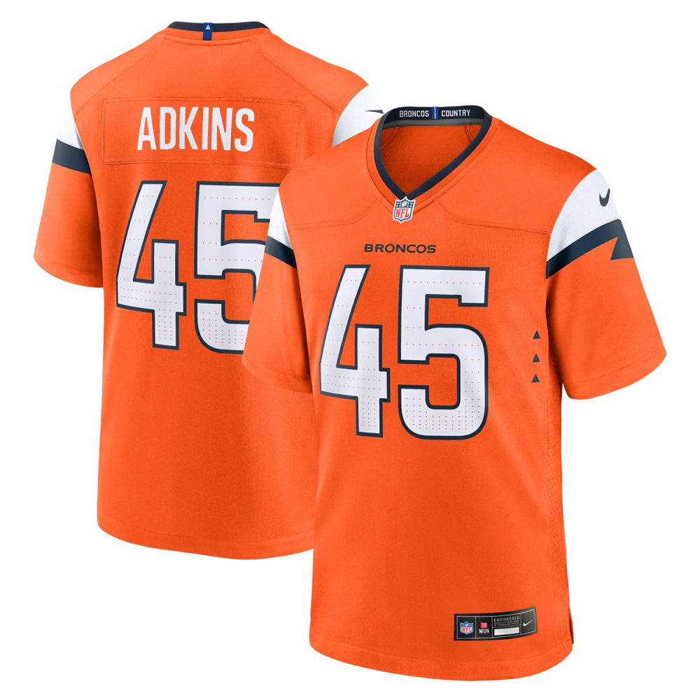 Nate Adkins Denver Broncos Team Game Jersey - Orange discount