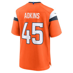 Nate Adkins Denver Broncos Team Game Jersey - Orange discount