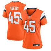 Nate Adkins Denver Broncos Women's Team Game Jersey - Orange outlet