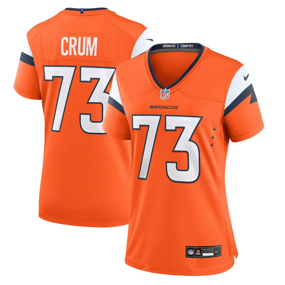 Frank Crum Denver Broncos Women's Team Game Jersey - Orange outlet