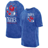 Philadelphia 76ers Old School Sport Enzyme Wash Oversized T-Shirt - Royal on sale