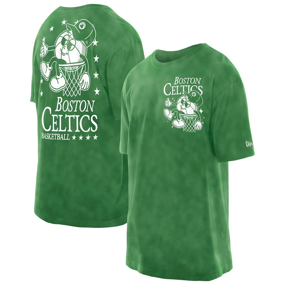Boston Celtics Old School Sport Enzyme Wash Oversized T-Shirt - Kelly Green cheap