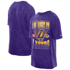 Los Angeles Lakers Old School Sport Vintage Wash T-Shirt - Purple outlet