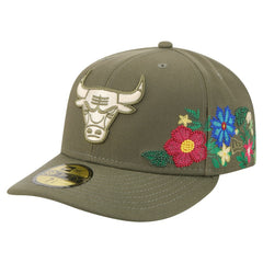 Chicago Bulls Tonal Florals 59FIFTY Fitted Hat - Olive outlet