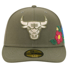 Chicago Bulls Tonal Florals 59FIFTY Fitted Hat - Olive outlet