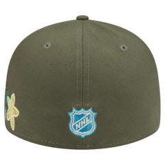 Chicago Blackhawks New Era Tonal Florals 59FIFTY Fitted Hat - Olive Hats
