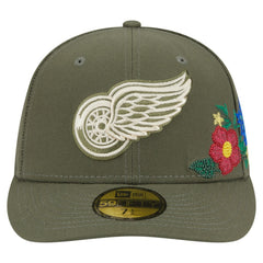Detroit Red Wings New Era Tonal Florals 59FIFTY Fitted Hat - Olive Hats