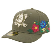 Anaheim Ducks New Era Tonal Florals 59FIFTY Fitted Hat - Olive Hats