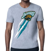 Jacksonville Jaguars Starter Retro Team Logo Color Scratch T-Shirt - Heather Gray for sale
