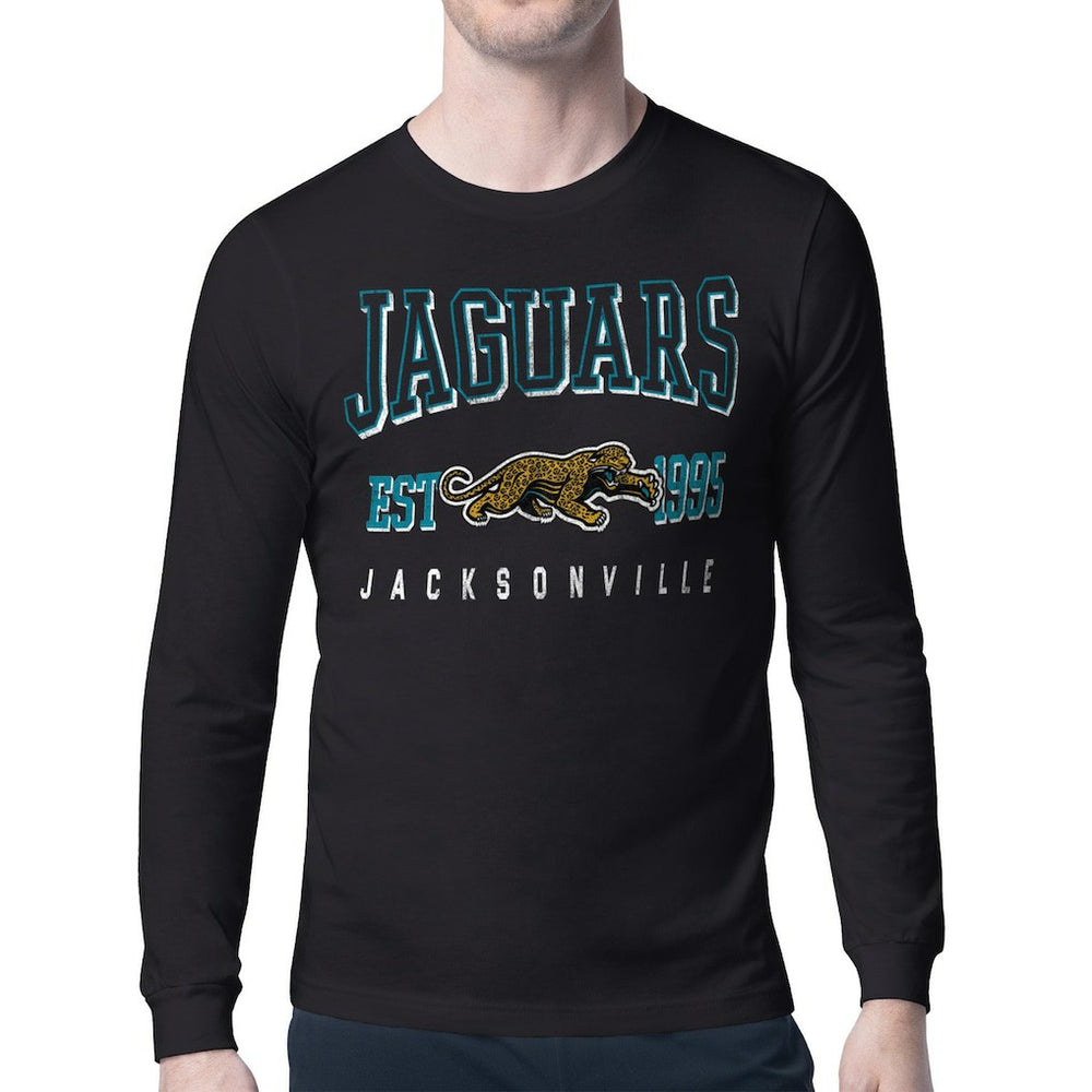 Jacksonville Jaguars Starter Retro Team Logo Long Sleeve T-Shirt - Black sale