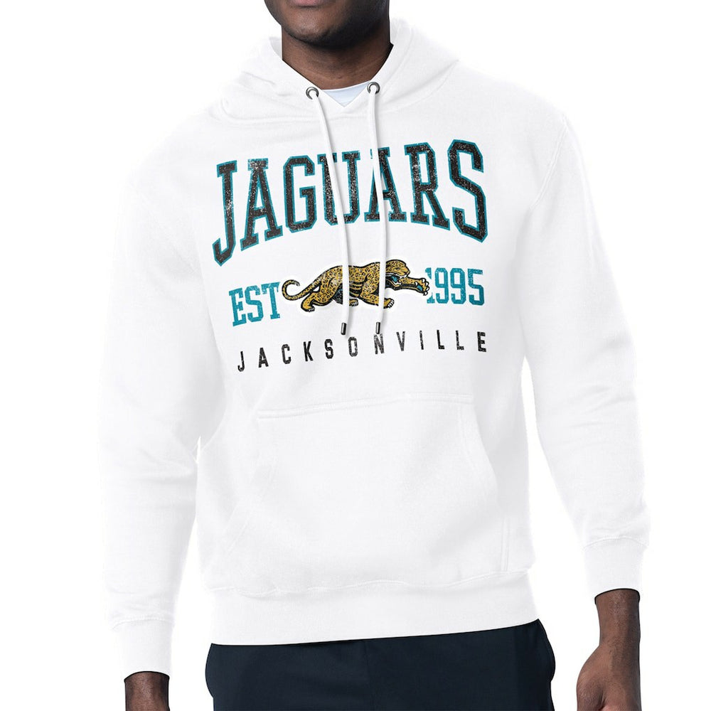 Jacksonville Jaguars Starter Retro Team Logo Pullover Hoodie - White on sale