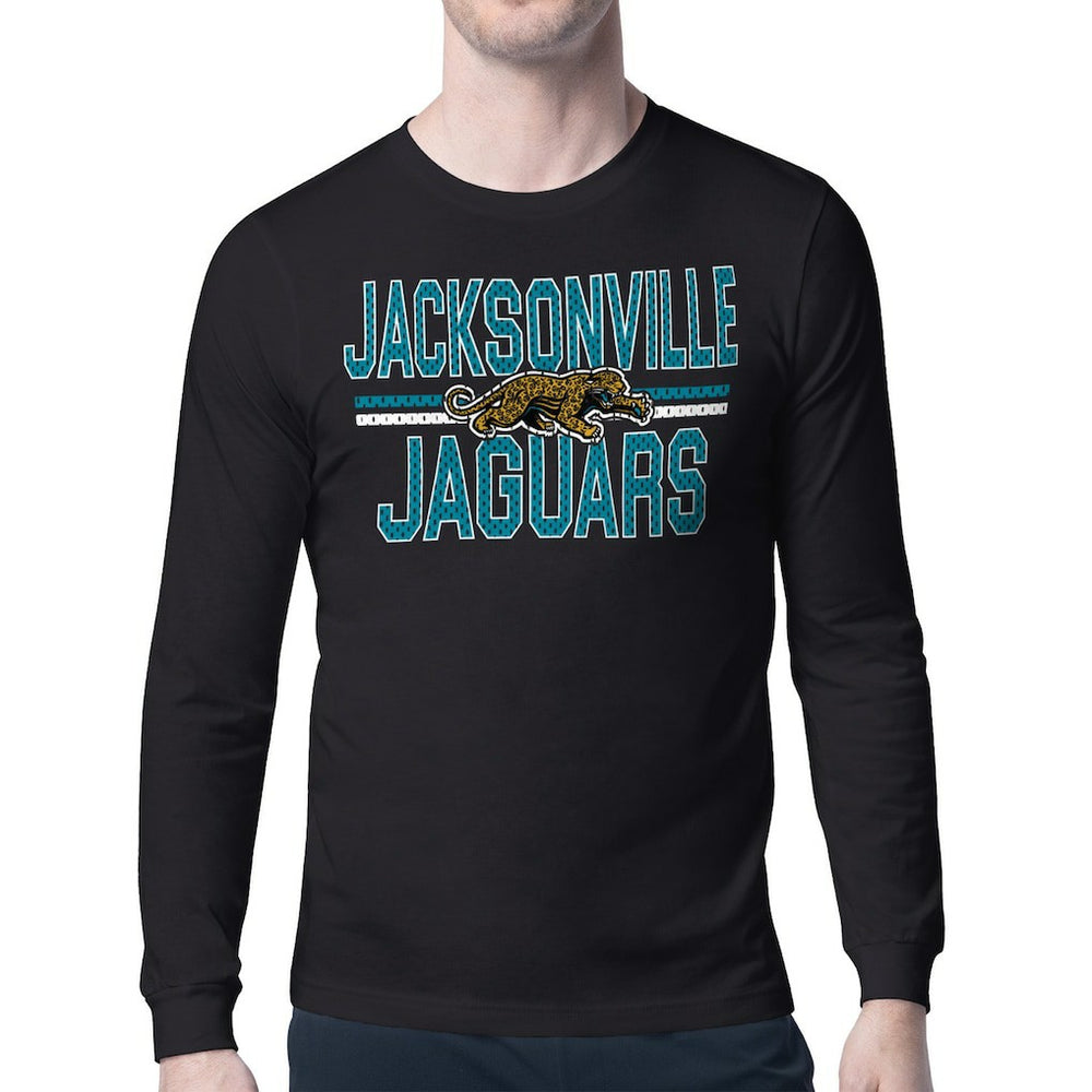 Jacksonville Jaguars Starter Mesh Look Retro Team Logo Long Sleeve T-Shirt - Black for sale