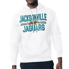 Jacksonville Jaguars Starter Mesh Look Retro Team Logo Pullover Hoodie - White for sale