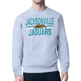 Jacksonville Jaguars Starter Mesh Look Retro Team Logo Pullover Sweatshirt - Heather Gray outlet