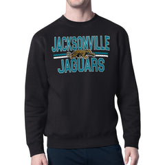 Jacksonville Jaguars Starter Mesh Look Retro Team Logo Pullover Sweatshirt - Black cheap