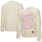 Philadelphia Phillies Sidewalk Sketch Pullover Sweatshirt Cream