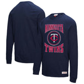Minnesota Twins Arched Logo Slub Long Sleeve T-Shirt Navy