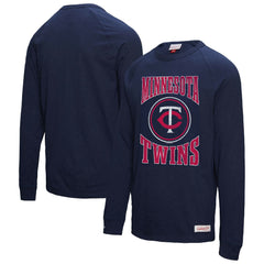 Minnesota Twins Arched Logo Slub Long Sleeve T-Shirt Navy