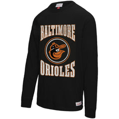 Baltimore Orioles Arched Logo Slub Long Sleeve T-Shirt Black