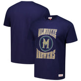 Milwaukee Brewers Arched Logo Slub T-Shirt Navy