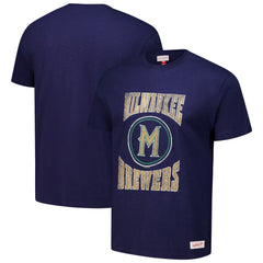 Milwaukee Brewers Arched Logo Slub T-Shirt Navy