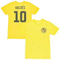 Diego Valdés Club America 1863FC Vintage Player Name & Number Tri-blend T-Shirt Discount - Yellow