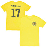 Alejandro Zendejas Club America 1863FC Vintage Player Name & Number Tri-blend T-Shirt - Yellow online