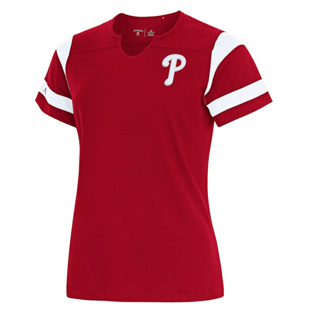 Philadelphia Phillies Antigua Women's Encounter Notch Neck Top Red