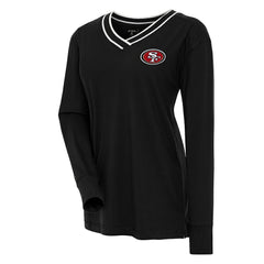 San Francisco 49ers Antigua Women's Symbolic Long Sleeve V-Neck Top - Black cheap