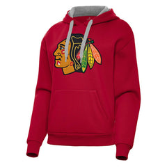 Chicago Blackhawks Antigua Women's Victory Pullover Hoodie - Red Hoodies
