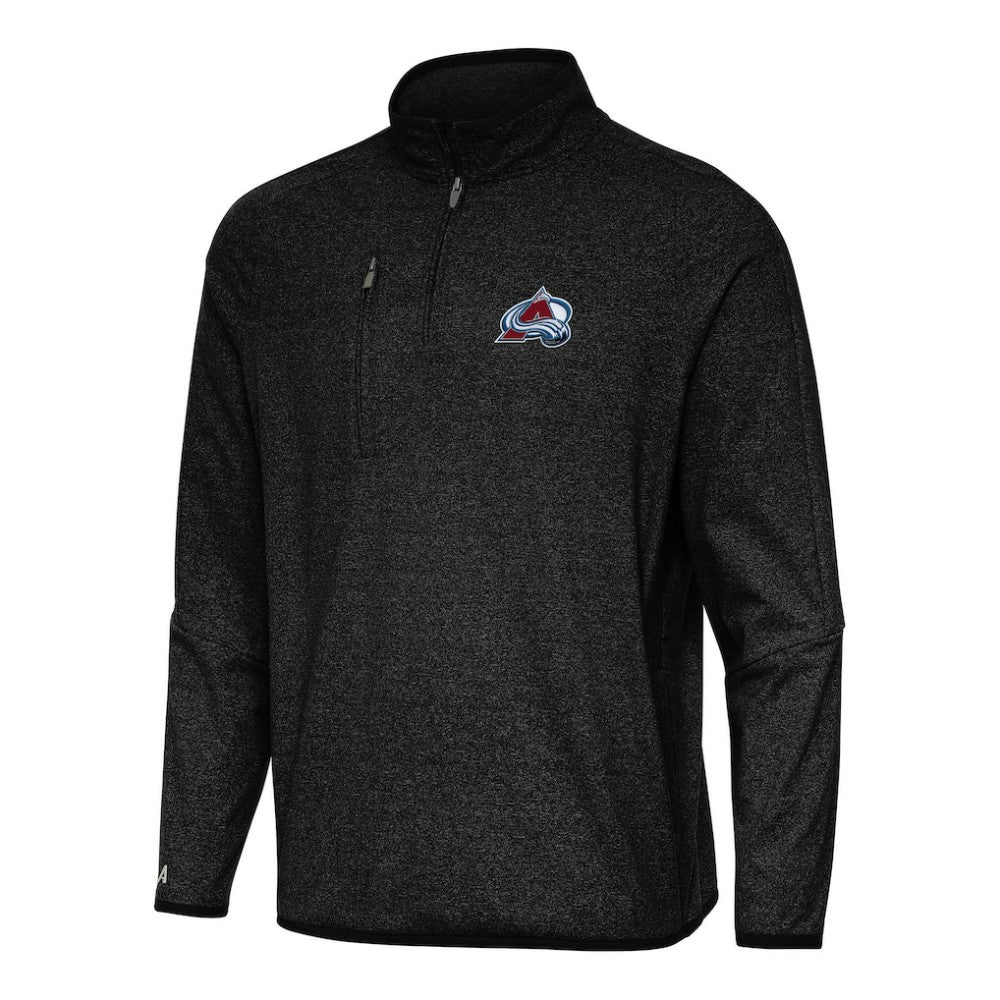 Colorado Avalanche Antigua Certain Quarter-Zip Tri-Blend Sweatshirt - Heather Black Sweatshirts