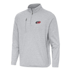 Carolina Hurricanes Antigua Certain Quarter-Zip Tri-Blend Sweatshirt - Heather Gray Sweatshirts