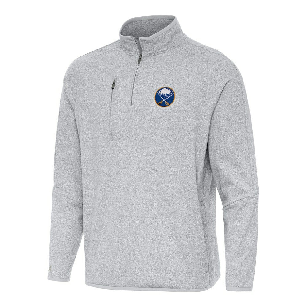 Buffalo Sabres Antigua Certain Quarter-Zip Tri-Blend Sweatshirt - Heather Gray Sweatshirts