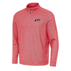 Carolina Hurricanes Antigua Subtle Quarter-Zip Sweatshirt - Heather Red Sweatshirts