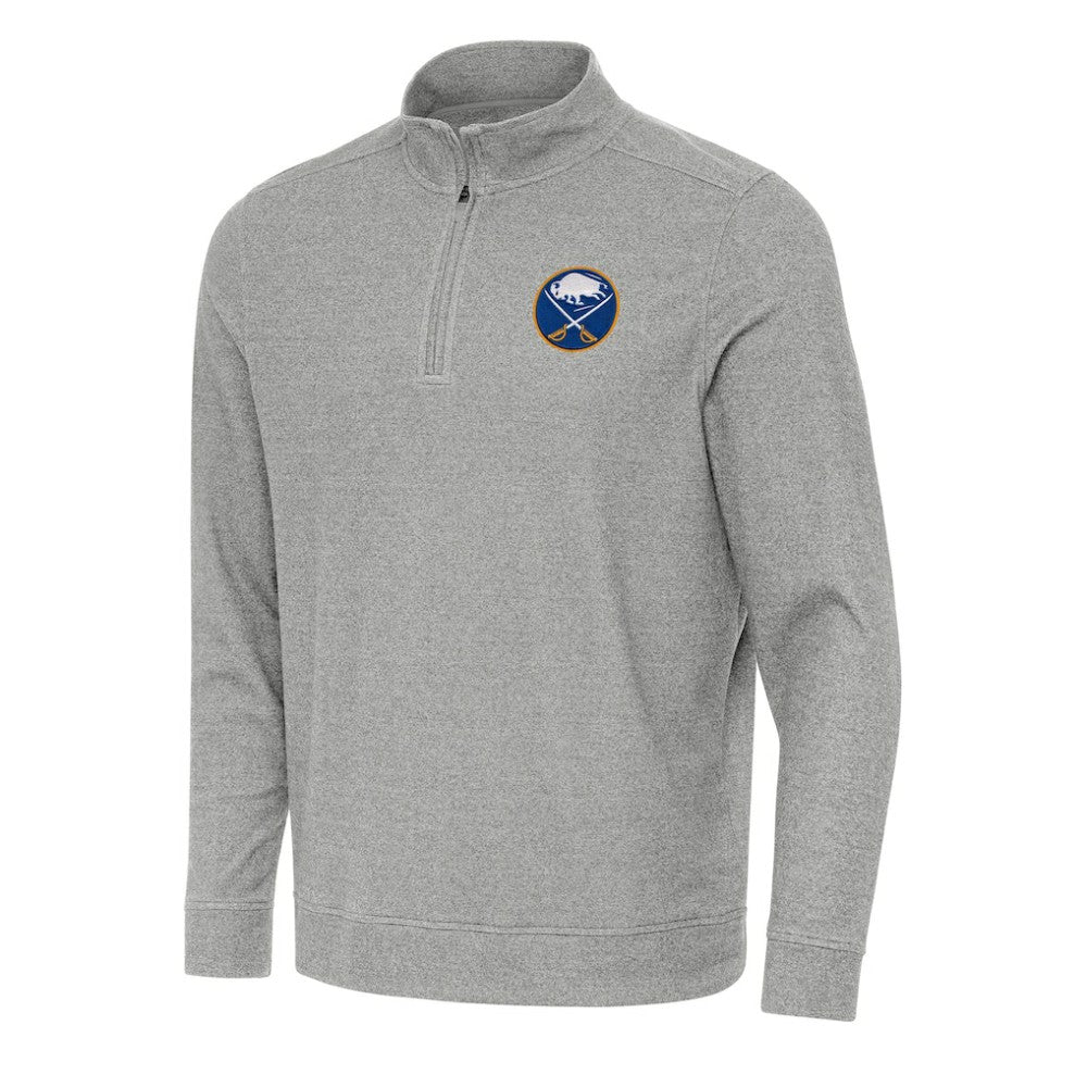 Buffalo Sabres Antigua Subtle Quarter-Zip Sweatshirt - Heather Gray Sweatshirts