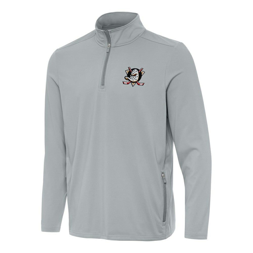 Anaheim Ducks Antigua Perilous Quarter-Zip Sweatshirt - Gray Sweatshirts