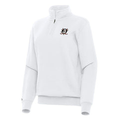 Anaheim Ducks Antigua Women's Victory Quarter-Zip Sweatshirt - White Sweatshirts