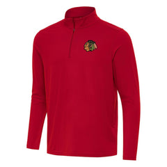 Chicago Blackhawks Antigua Intent Quarter-Zip Top - Red Tops