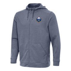 Buffalo Sabres Antigua Effortless Full-Zip Hoodie Jacket - Heather Navy Hoodies