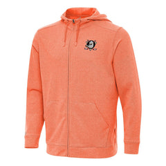 Anaheim Ducks Antigua Effortless Full-Zip Hoodie Jacket - Heather Orange Hoodies