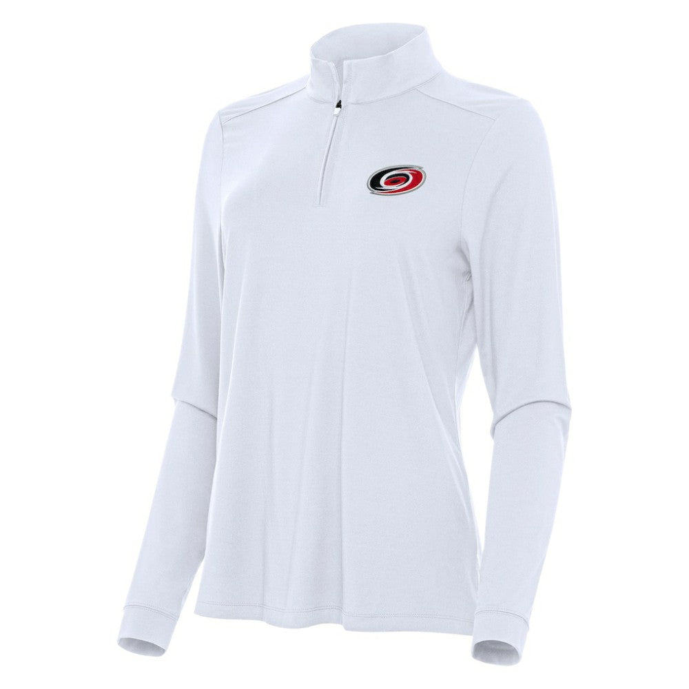 Carolina Hurricanes Antigua Women's Intent Quarter-Zip Top - White Tops