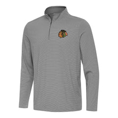Chicago Blackhawks Antigua Twine Quarter-Zip Top - Black Tops