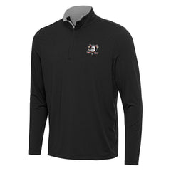 Anaheim Ducks Antigua Content Quarter-Zip Pullover Top - Black/Gray Pullover