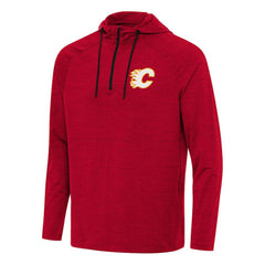 Calgary Flames Antigua Spikes Quarter-Zip Hoodie - Heather Red Hoodies
