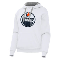 Edmonton Oilers Antigua Women's Victory Pullover Hoodie - White Hoodies