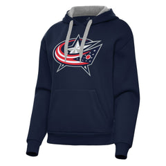 Columbus Blue Jackets Antigua Women's Victory Pullover Hoodie - Navy Hoodies