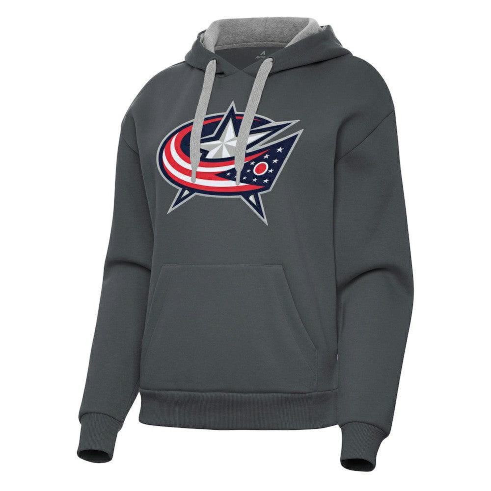 Columbus Blue Jackets Antigua Women's Victory Pullover Hoodie - Charcoal Hoodies