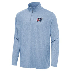 Columbus Blue Jackets Antigua Hunk Quarter-Zip Top - Heather Aqua Jackets