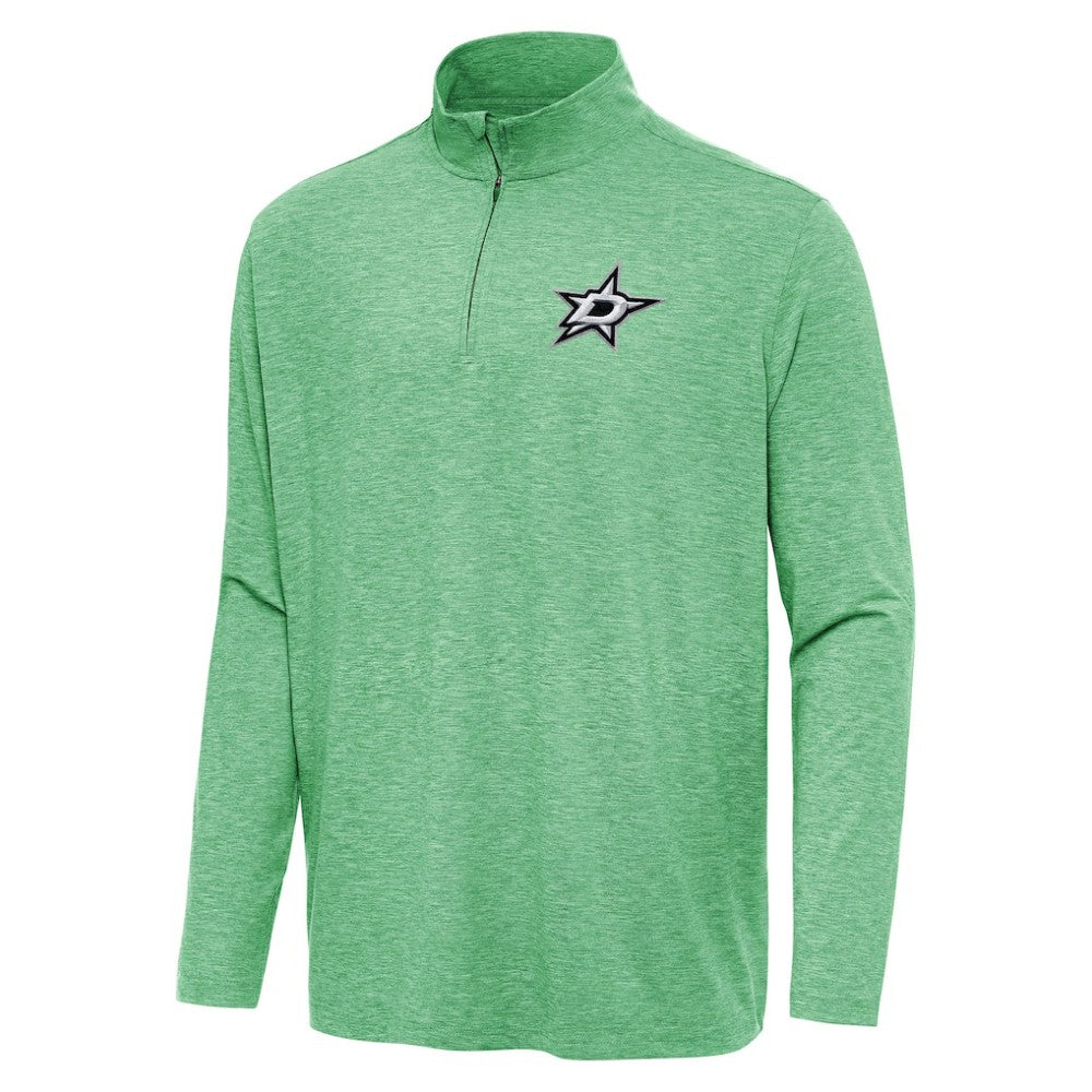 Dallas Stars Antigua Hunk Quarter-Zip Top - Heather Kelly Green Tops